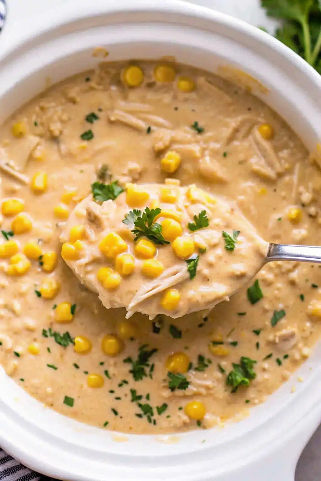 Creamy Crockpot White Chicken Chili