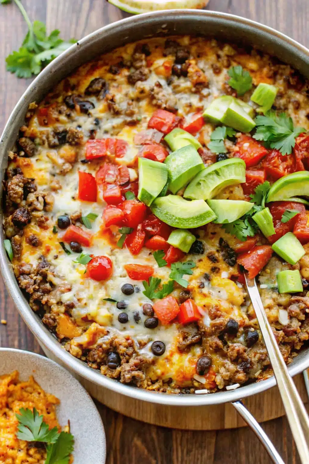 Mexican beef and rice skillet recipe