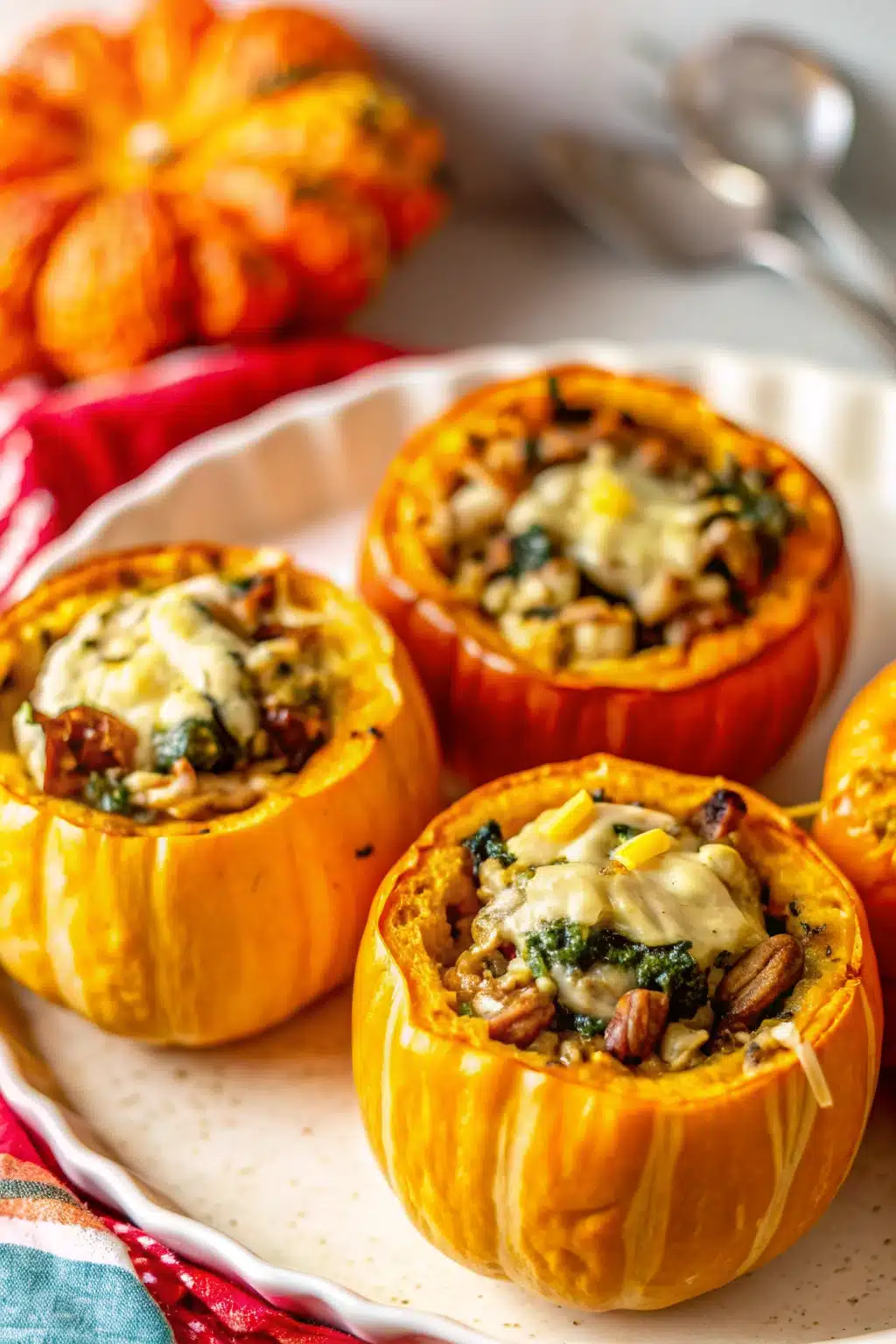 Turkey Sausage & Rice Stuffed Mini Pumpkins