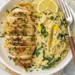 creamy chicken orzo skillet