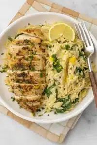 creamy chicken orzo skillet