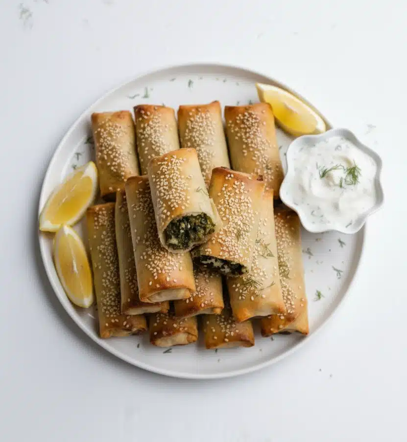 Spinach Feta Spring Rolls