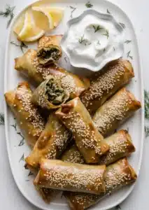 Spinach Feta Spring Rolls